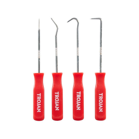Trojan 4 Piece Pick Set - Chrome Plated Carbon Steel - 130mm x 14mm x 230mm - Durable & Versatile - SuperSaverAU - view 1