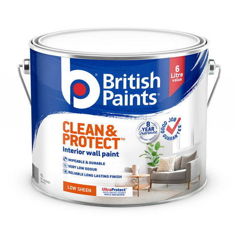British Paints Clean & Protect 6L Low Sheen White Interior Paint