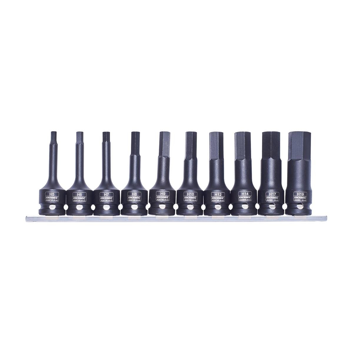 Kincrome 10 Piece 1/2" Drive Chrome Molybdenum Hex Socket Rail