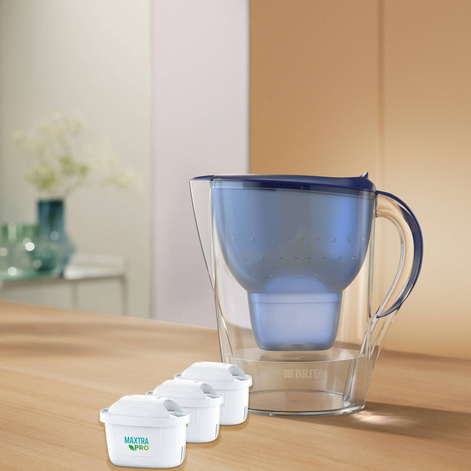 Brita Marella XL 3.5L Water Filter Jug with 3 Maxtra Pro Filters, Blue