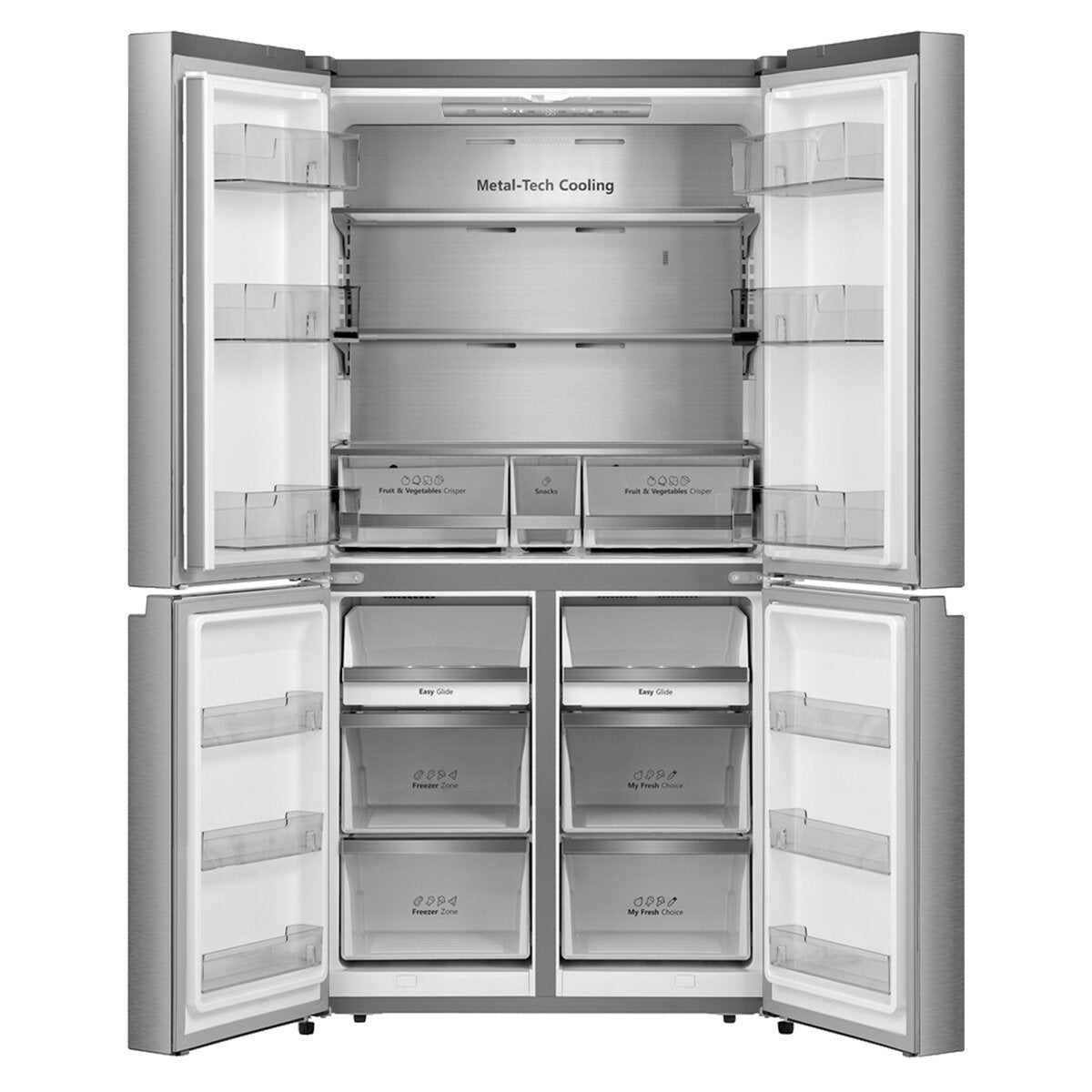 Hisense 609L French door fridge - stainless steel, inverter compressor, 3 star energy rating - HRCD610TS