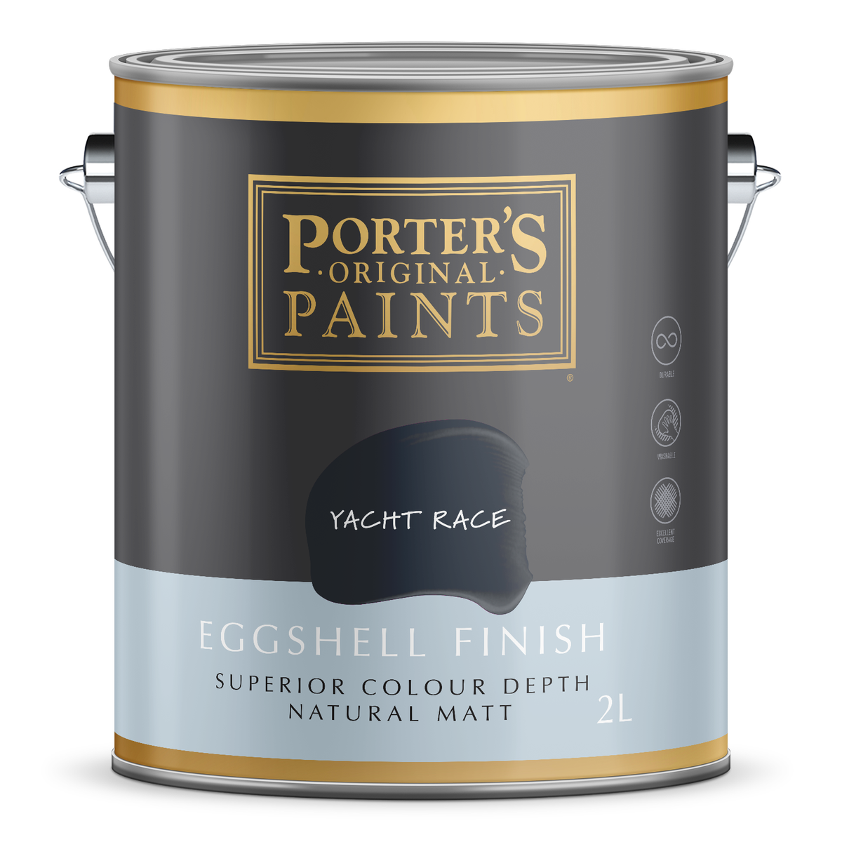 Porter's 2L Yacht Race Eggshell Broadwall Washable Paint