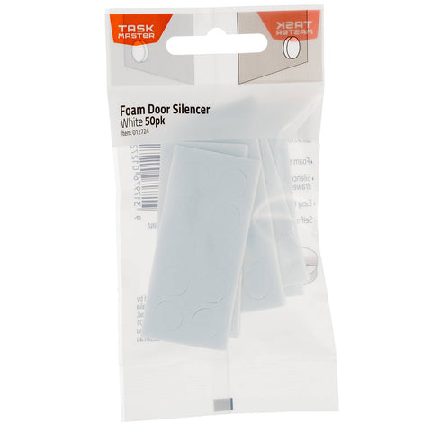 Taskmaster 10mm White Foam Self Adhesive Door Silencers 50 Pack