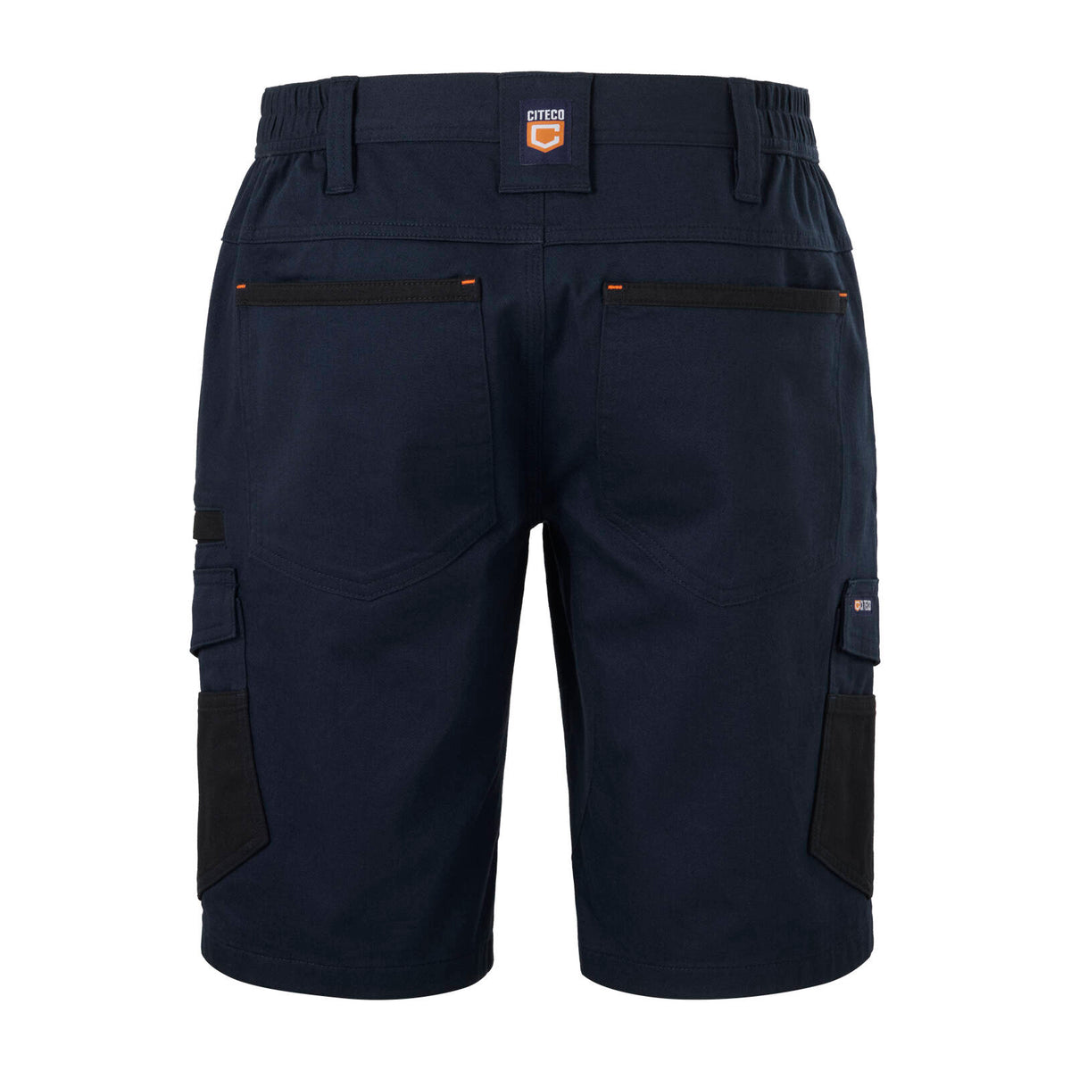 Citeco Men's Navy Cotton Stretch Cargo Mid Shorts - 245gsm Twill, Size 107R
