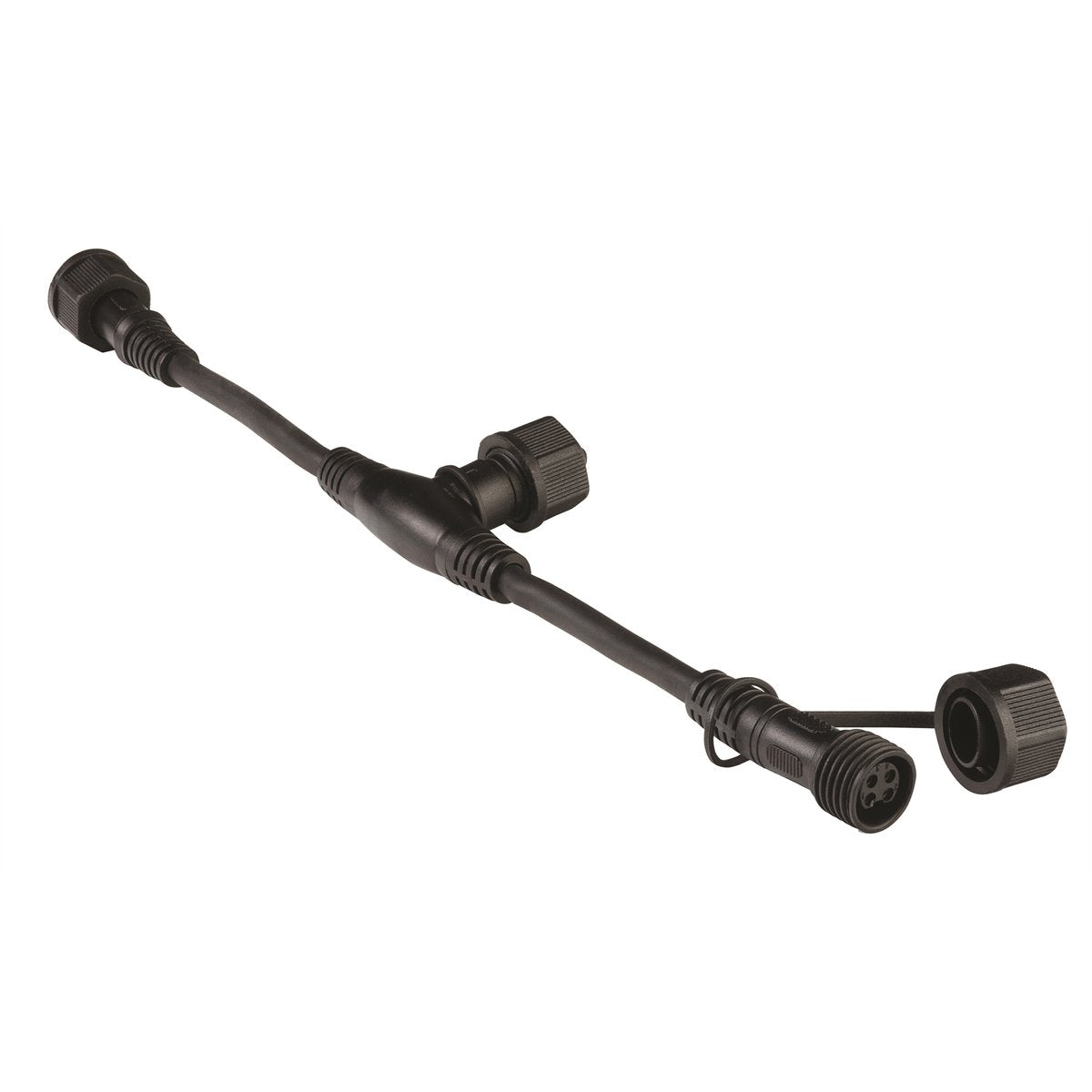 Brilliant 12V Black T-Piece RGB Garden Light Connector 20936/06