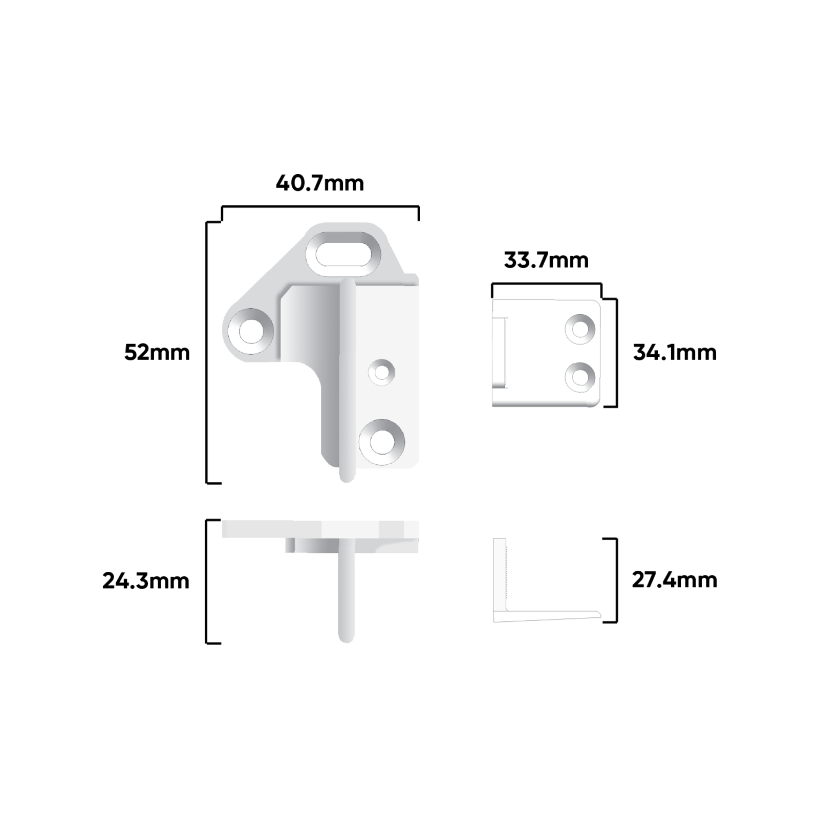 Rolltrak White Plastic Combination Floor & Architrave Door Guide