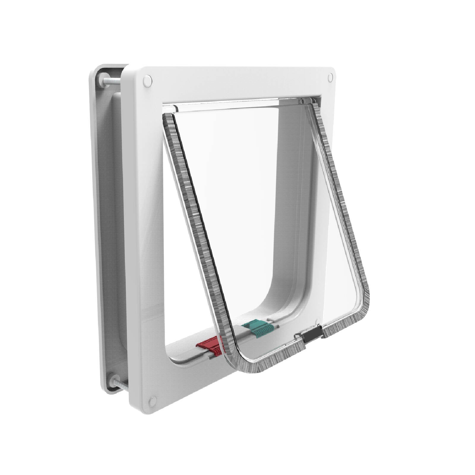 Hakuna Pets Large Cat Flap - White - 235 x 250mm Frame - 4-Way Locking