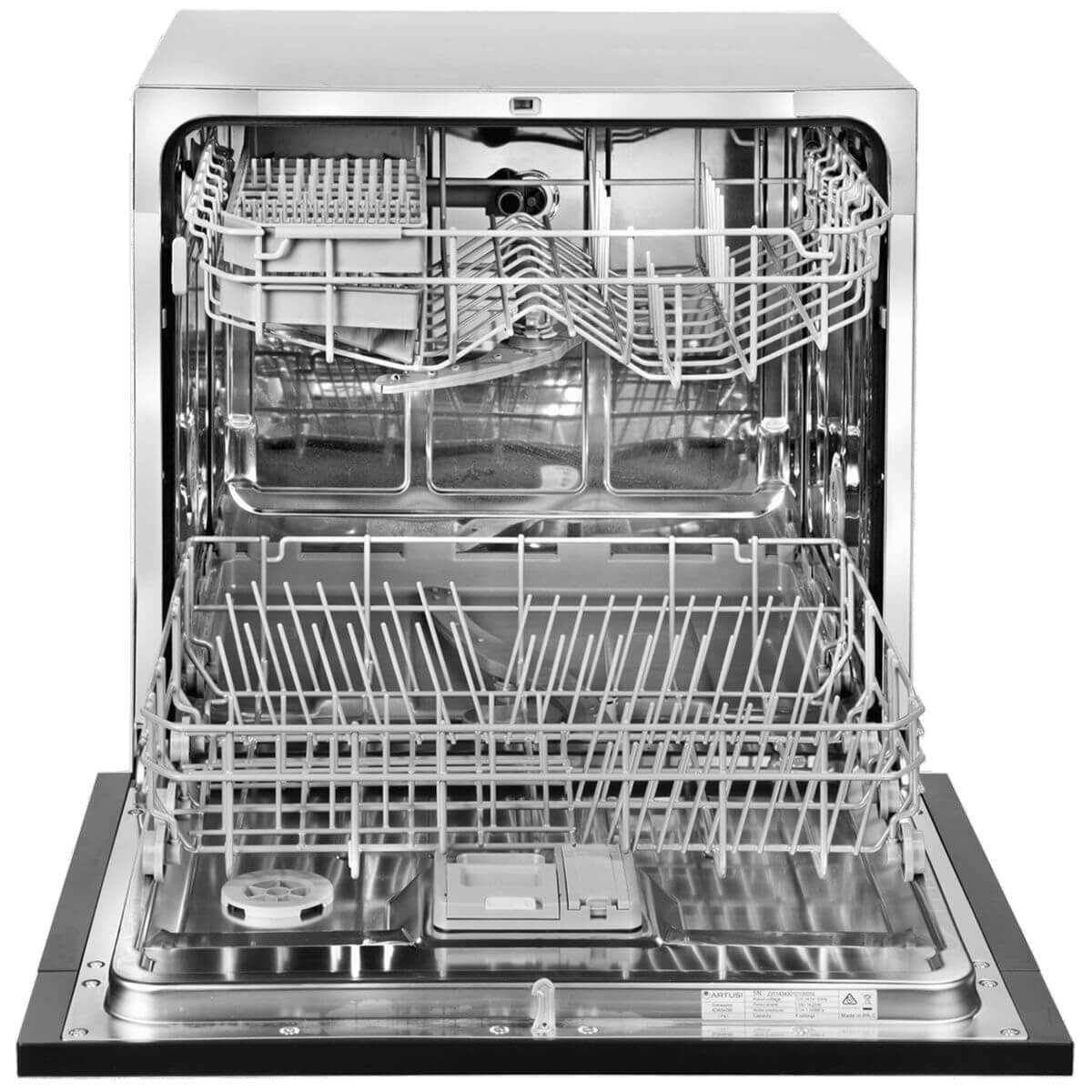 Artusi 60cm Built-in Dishwasher - 8 Place Settings, Black Glass, Touch Controls - ADW5608B