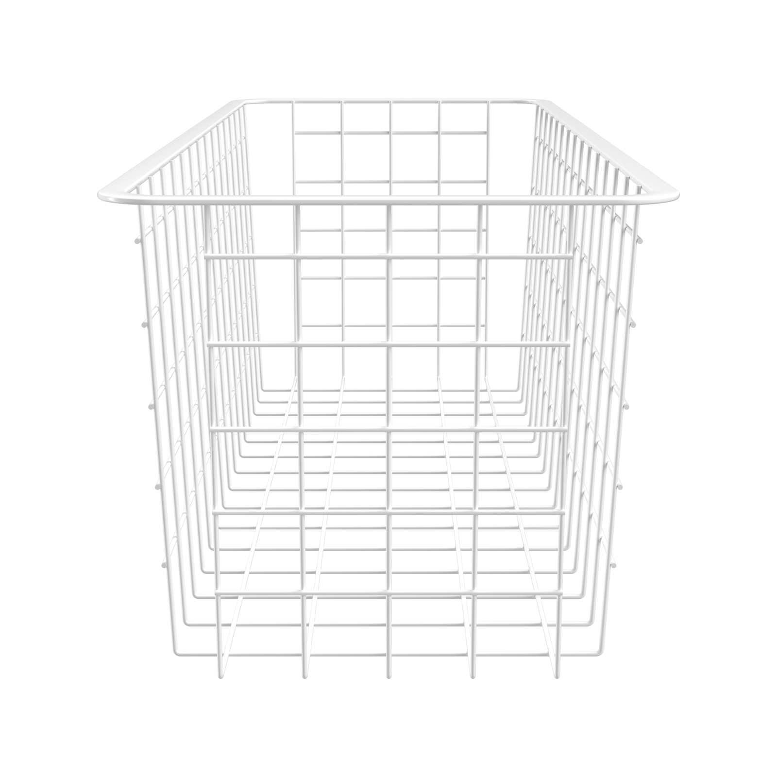 Flexi Storage Home Solutions 205 x 185 x 535mm White 2 Runner Half Width Wire Basket Steel