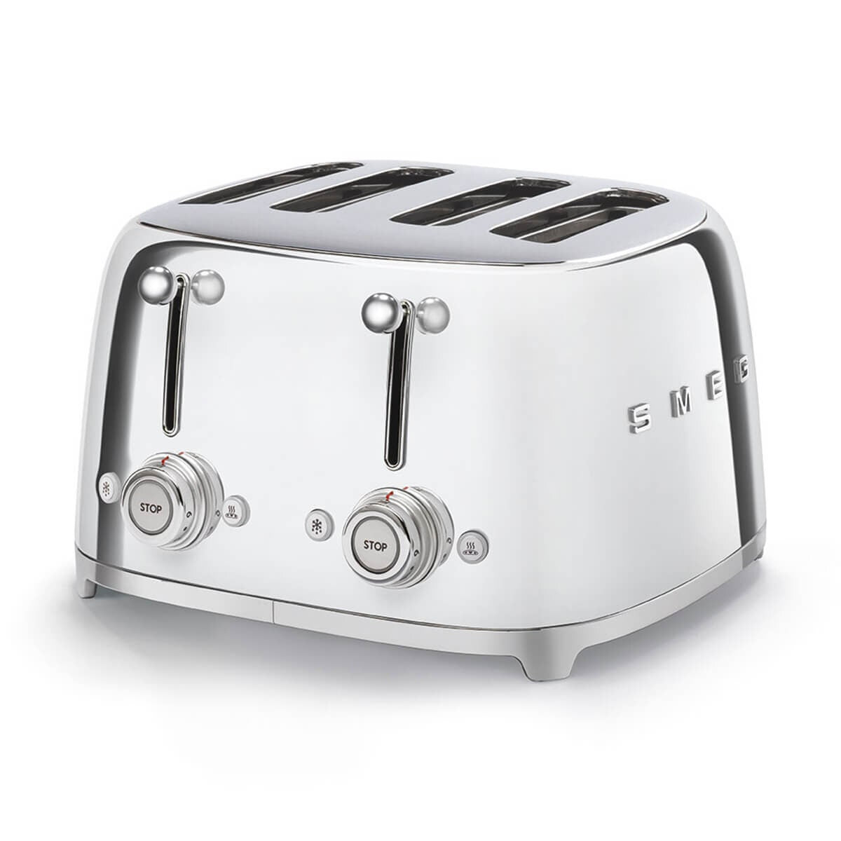 Smeg 50's Style 4 Slice Toaster - Chrome, Six Browning Levels, Independent Slot Control - TSF03SSAU