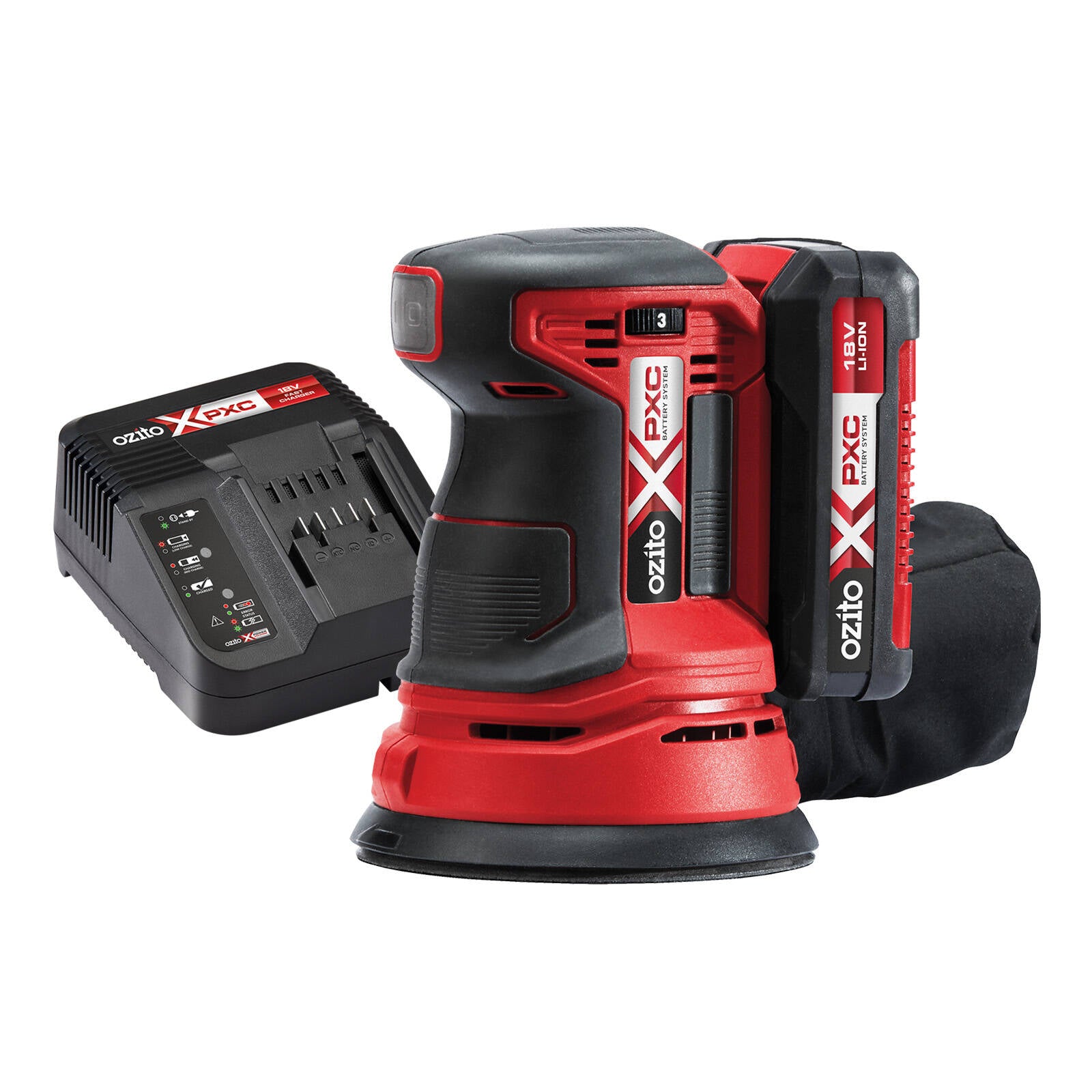 Ozito PXC 18V Random Orbital Sander Kit PROK-200 - Cordless Sander