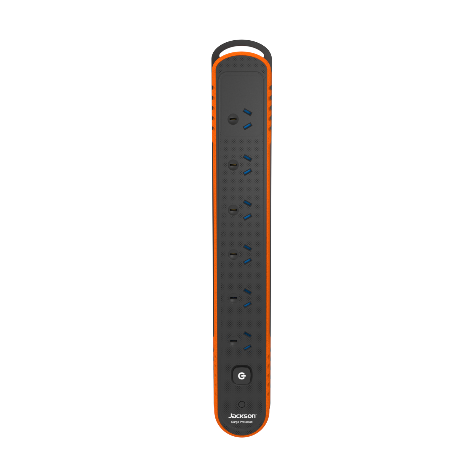 Jackson Rugged Plus 6 Outlet Powerboard 240V 10A 2m Lead with Switch and Surge Protection RUGP6OR