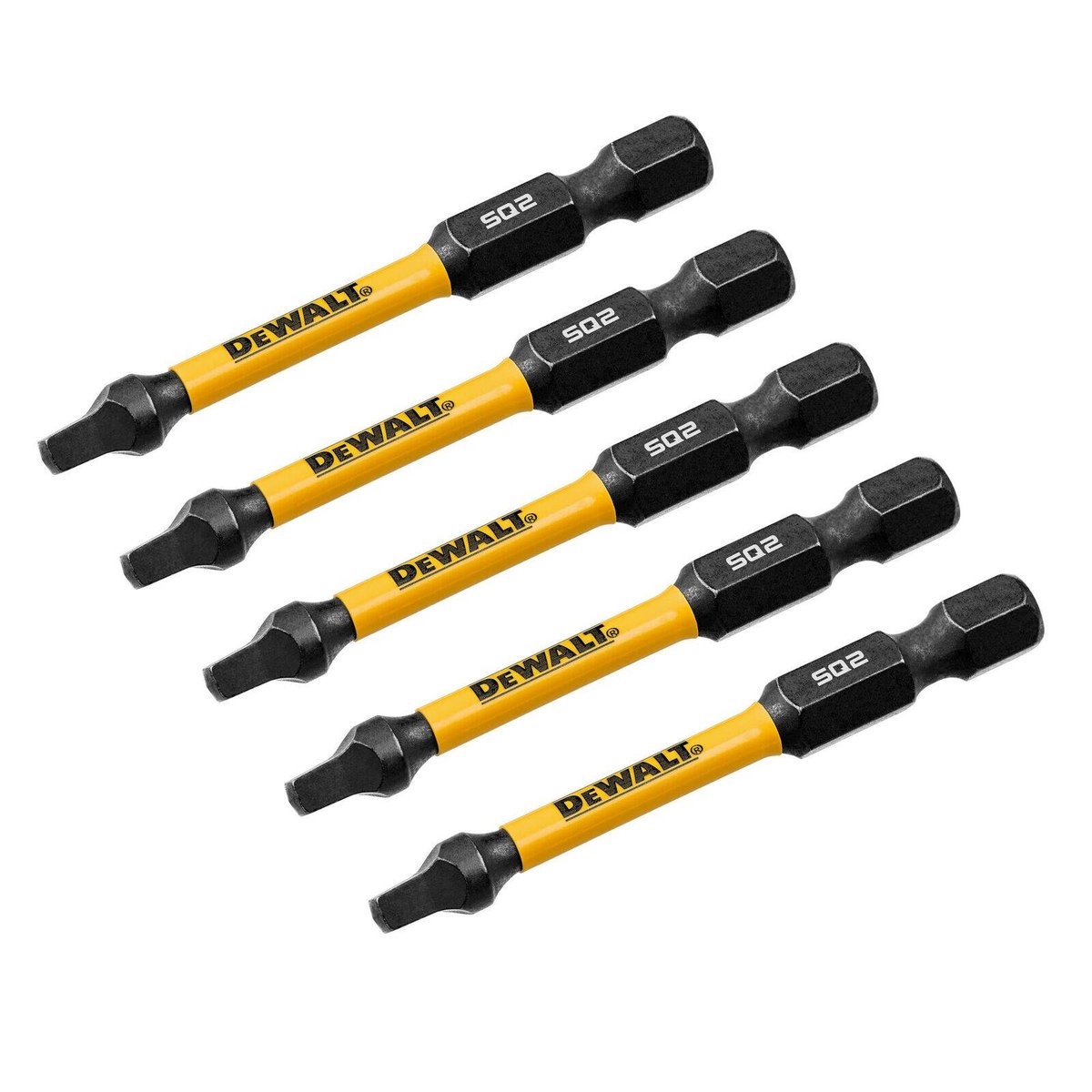 Dewalt Flextorq Screwdriver Bit 57mm SQ2 - 5 Pack - Impact Resistant - SuperSaverAU - view 2