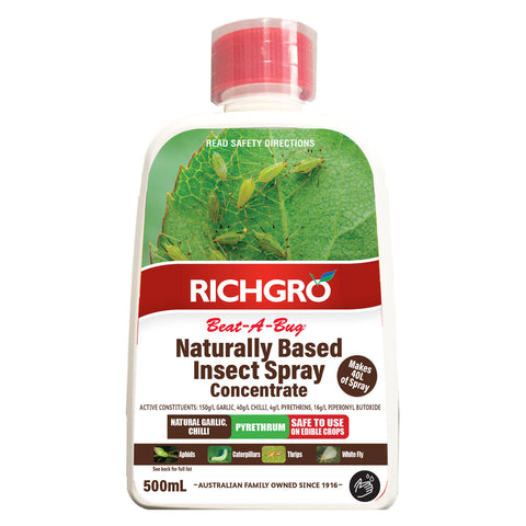 Richgro Beat-A-Bug Naturally Based Insecticide Concentrate 500ml - Garlic & Chilli