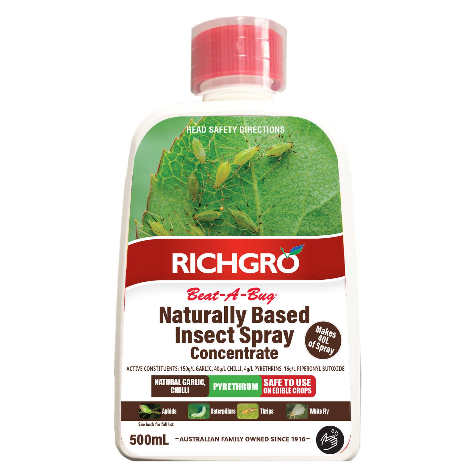 Richgro Beat-A-Bug Naturally Based Insecticide Concentrate 500ml - Garlic & Chilli