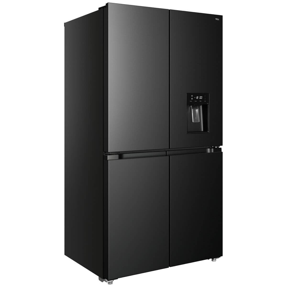 TCL 590L Quad Door Fridge - Black, Water Dispenser, Twist Ice Maker - TRF590QHB