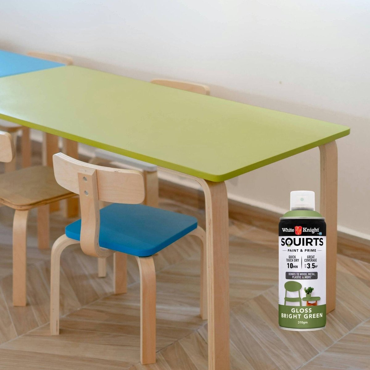 White Knight Squirts Spray Paint - 310g - Bright Green - Solvent Based - Quick Drying - SuperSaverAU - view 4