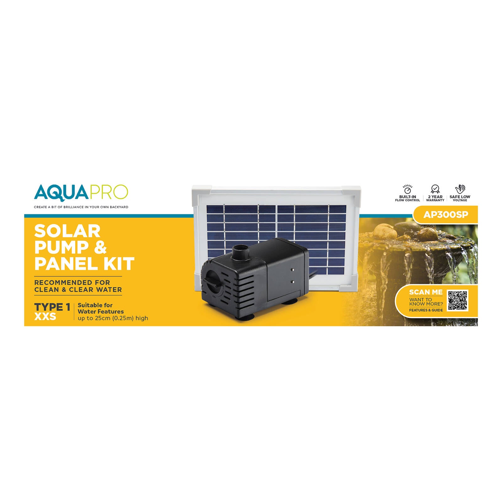 Aquapro AP300SP Solar Pump and Panel Kit - 34W Submersible, Outdoor