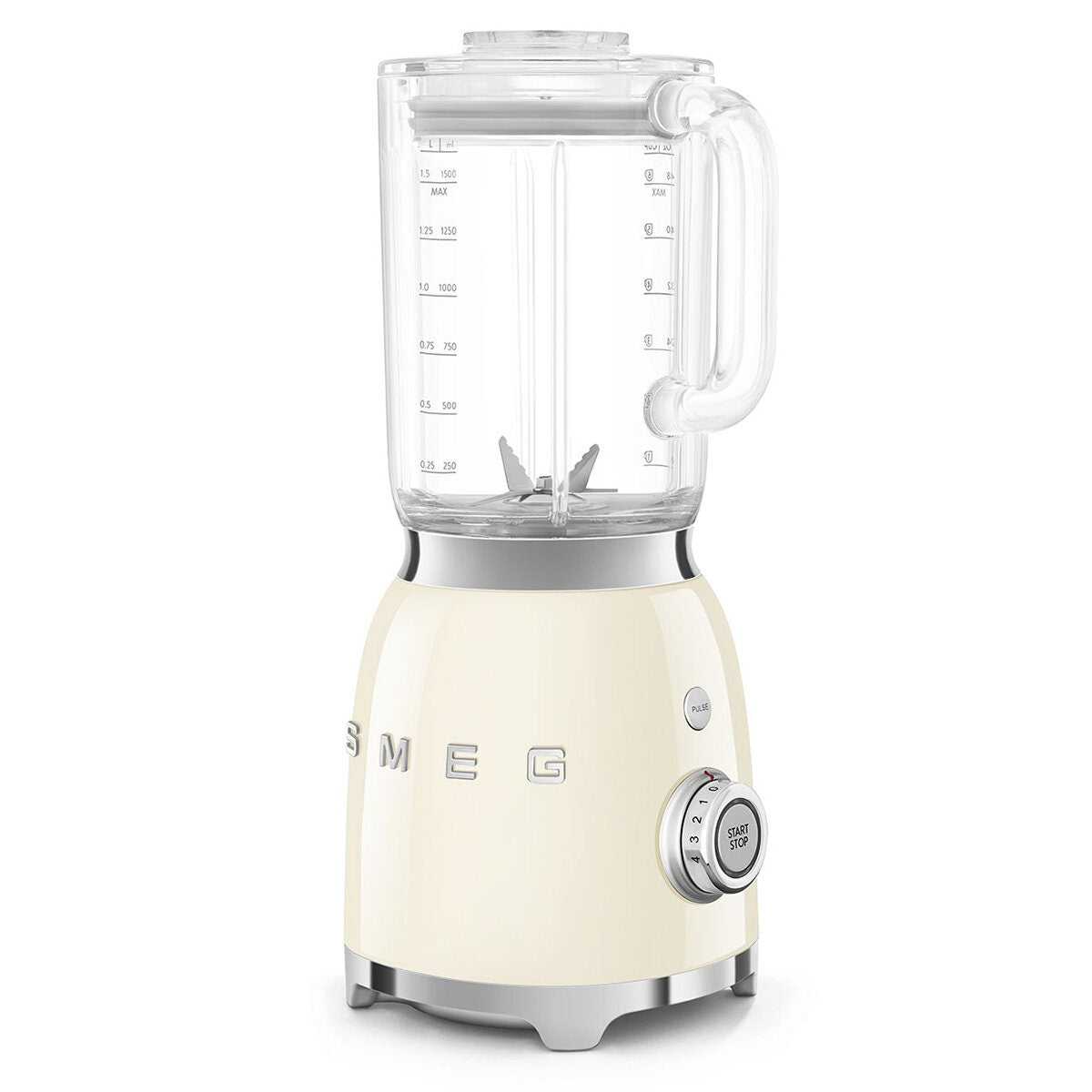 Smeg 50s Style Retro Bench Blender 1.5L - 800W Smooth Start Motor, 4 Preset Programs, Cream - BLF03CRAU