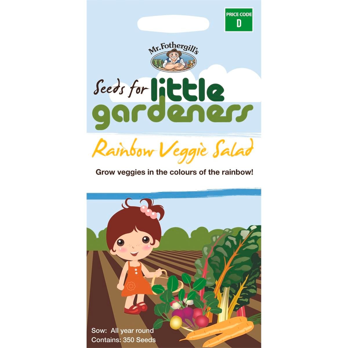 Mr Fothergill Rainbow Veggie Salad Seeds 8 Weeks Fun Family Gardening - SuperSaverAU - view 1