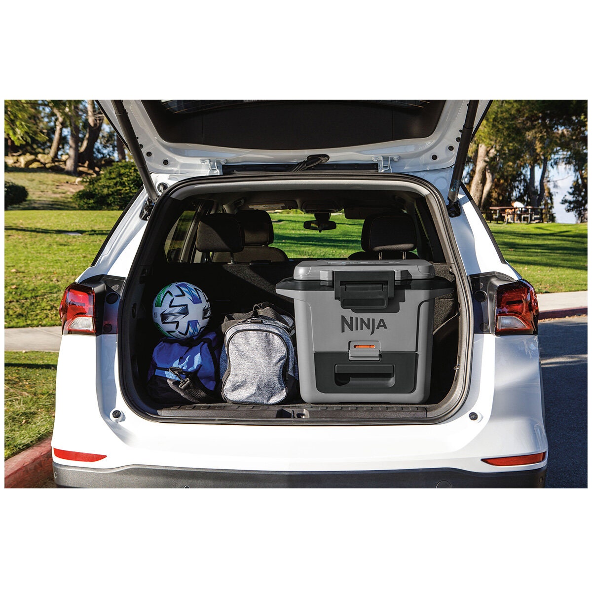 Ninja 28L FrostVault Hard Cooler with Dry Zone - Slate Grey, Lockable Lid, Fits 48 Cans - FB131GY
