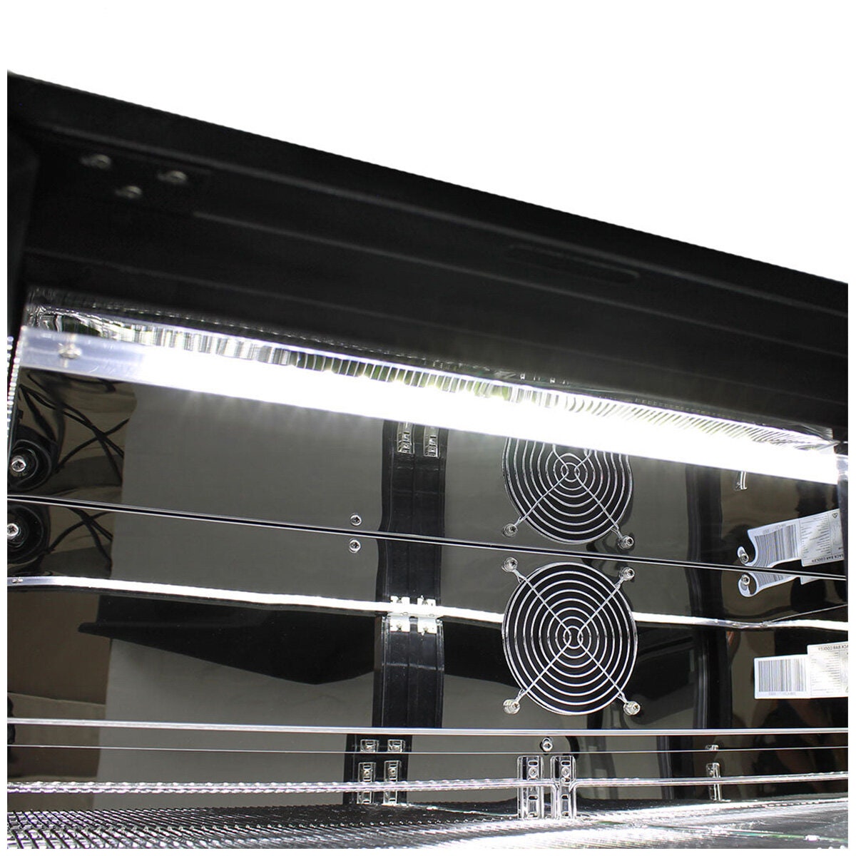 Rhino 208L Double Door Heated Glass Under Bench Beverage Centre - Black, Lockable Doors - SG2H-B-HD