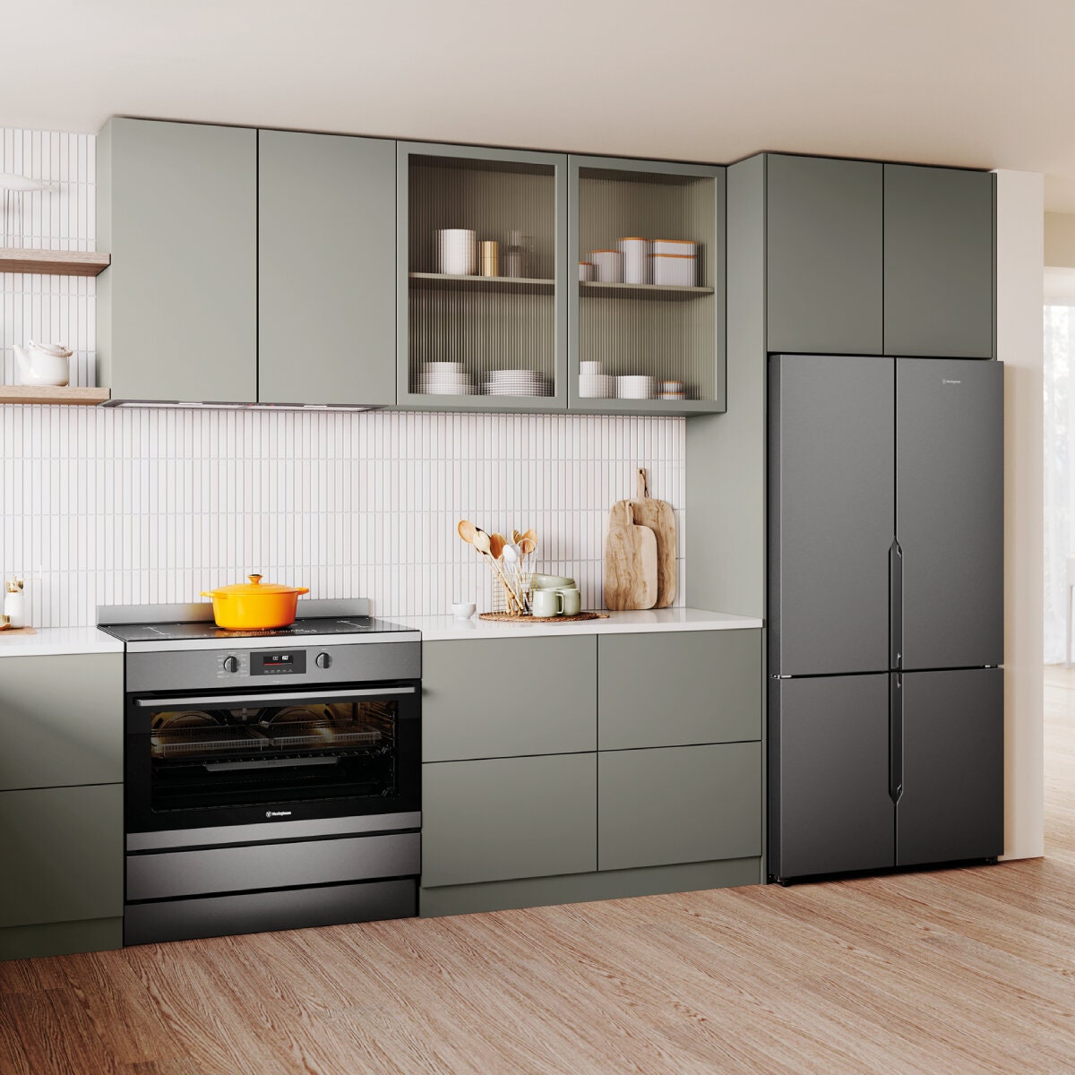Westinghouse 90cm Induction Pyrolytic Oven - Dark Stainless Steel, SteamBake, AirFry - WFEP9757DD