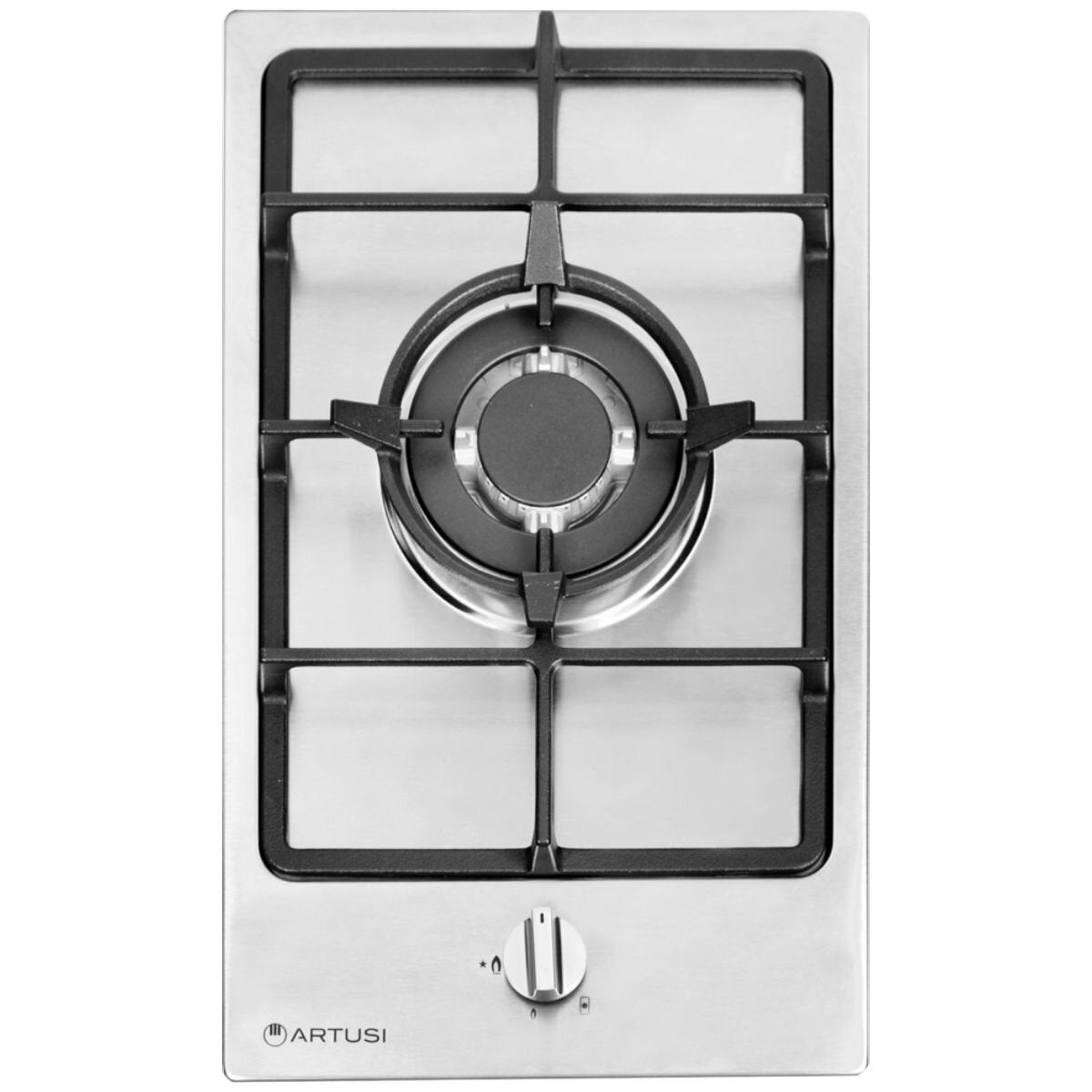 Artusi 30cm gas wok cooktop - Stainless steel, triple ring burner, wok cradle included - CAGH31X