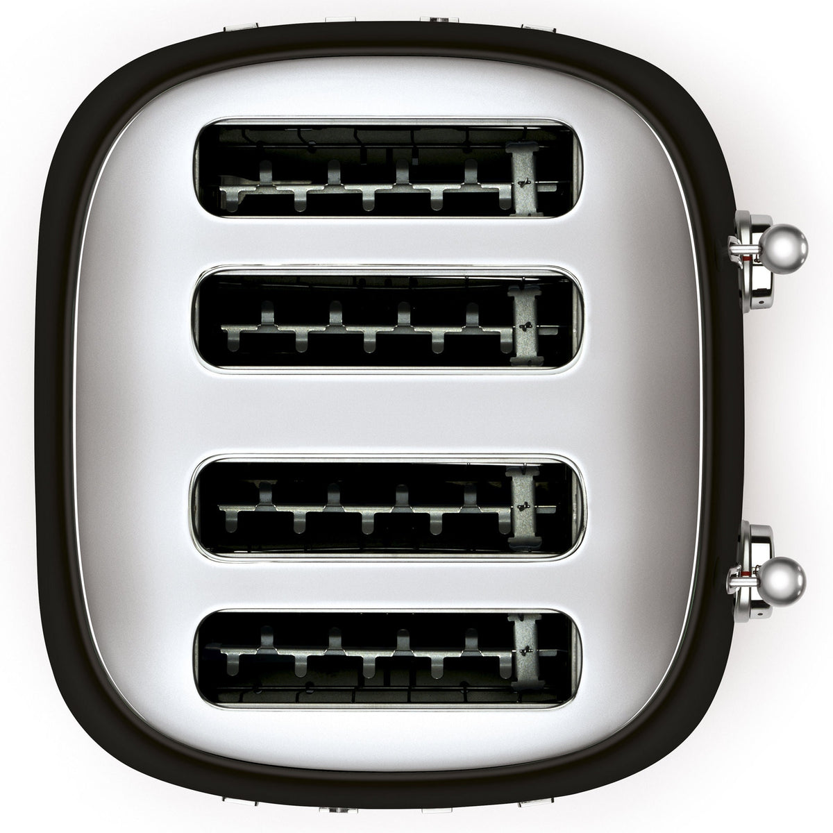 Smeg 50's Style 4 Slice Toaster - Black, Six Browning Levels, Independent Slot Control - TSF03BLAU
