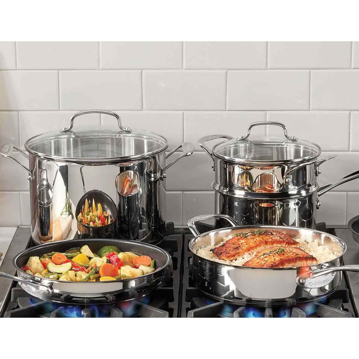 Cuisinart Chef's Classic 11 piece stainless steel cookware set - oven safe to 260°C - all cooktops - 77-11GXA