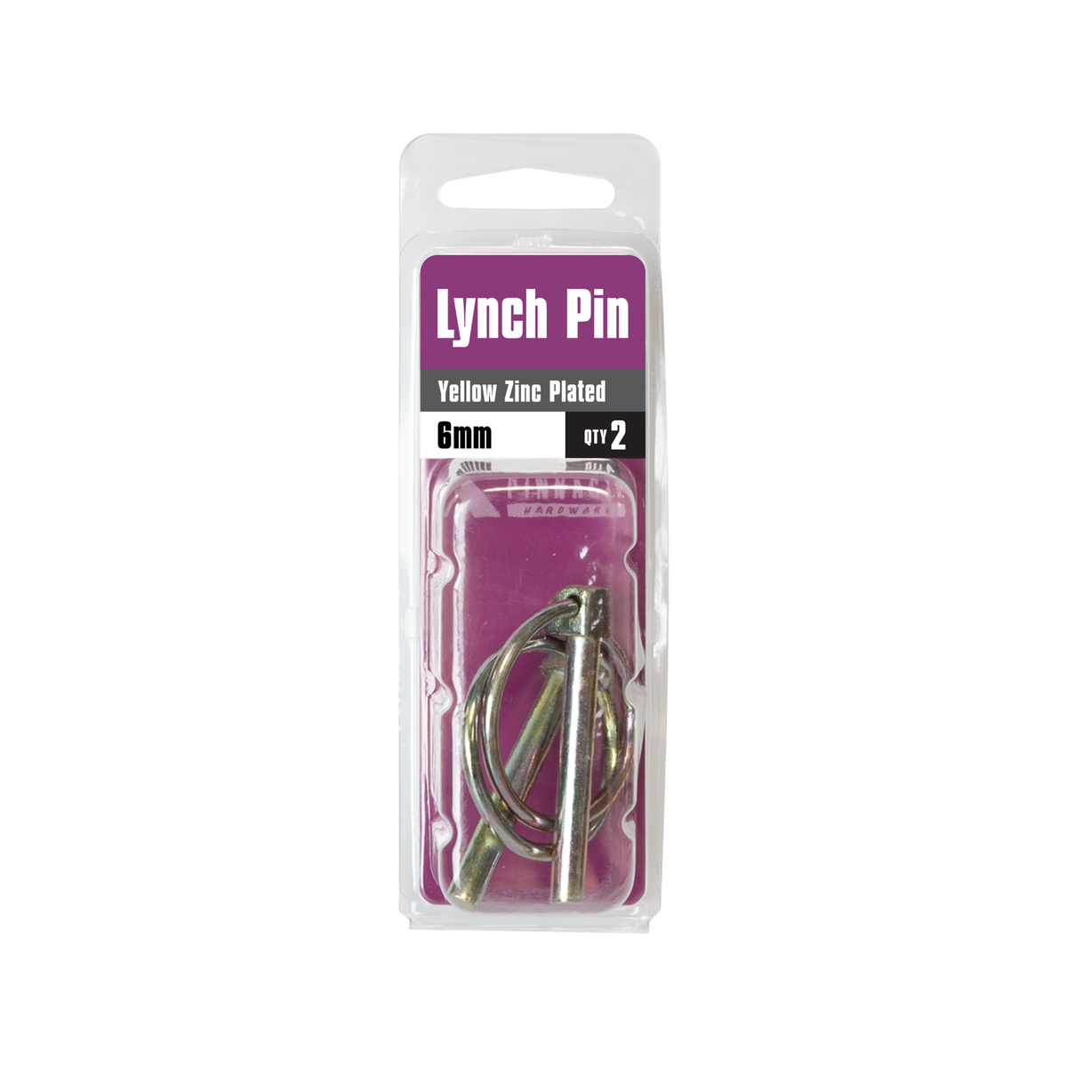Pinnacle 6mm Yellow Zinc Plated Steel Lynch Pin - 2 Pack