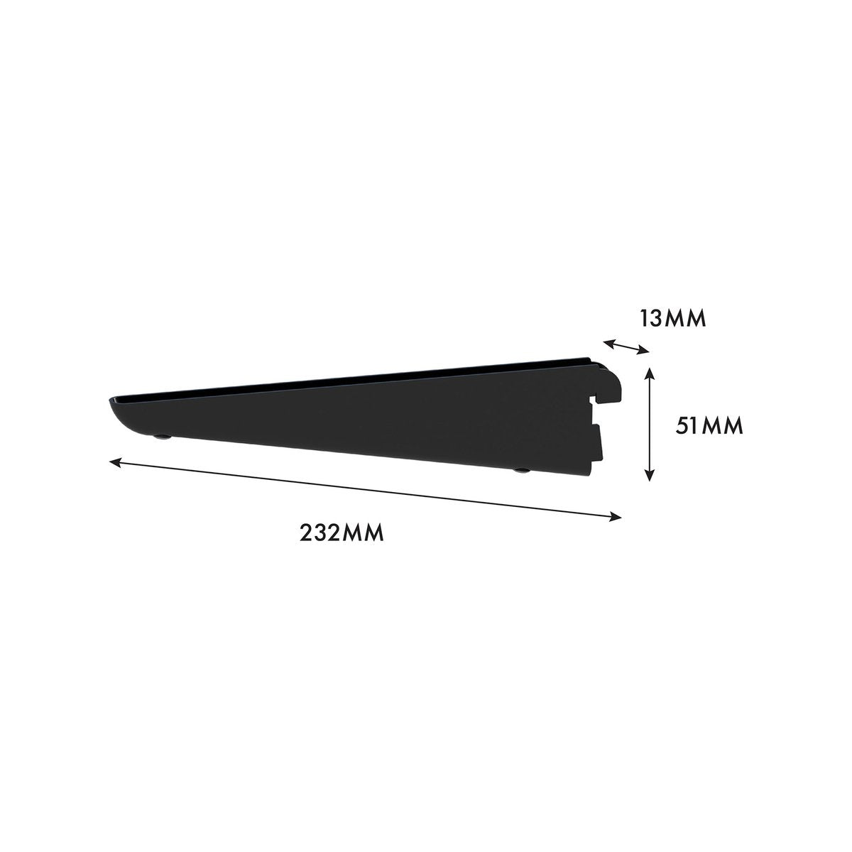 Flexi Storage Home Solutions 220mm Black Double Slot Bracket Steel 40kg