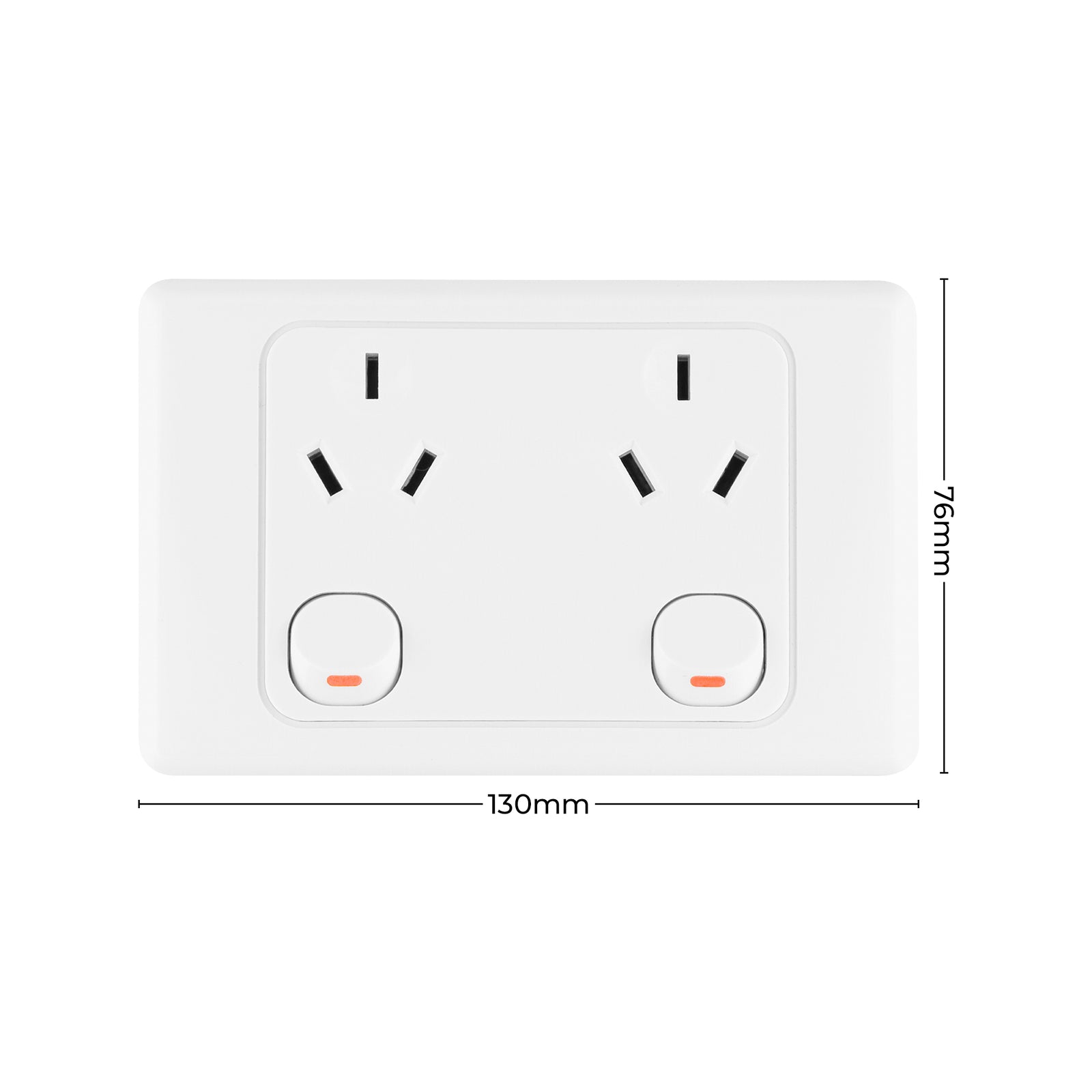 DETA 15A Double Power Point 250V White Polycarbonate 6216B