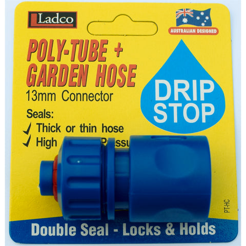 Ladco 13mm Poly Tube Hose Fitting Connector - 150kPa, Blue Drip Irrigation