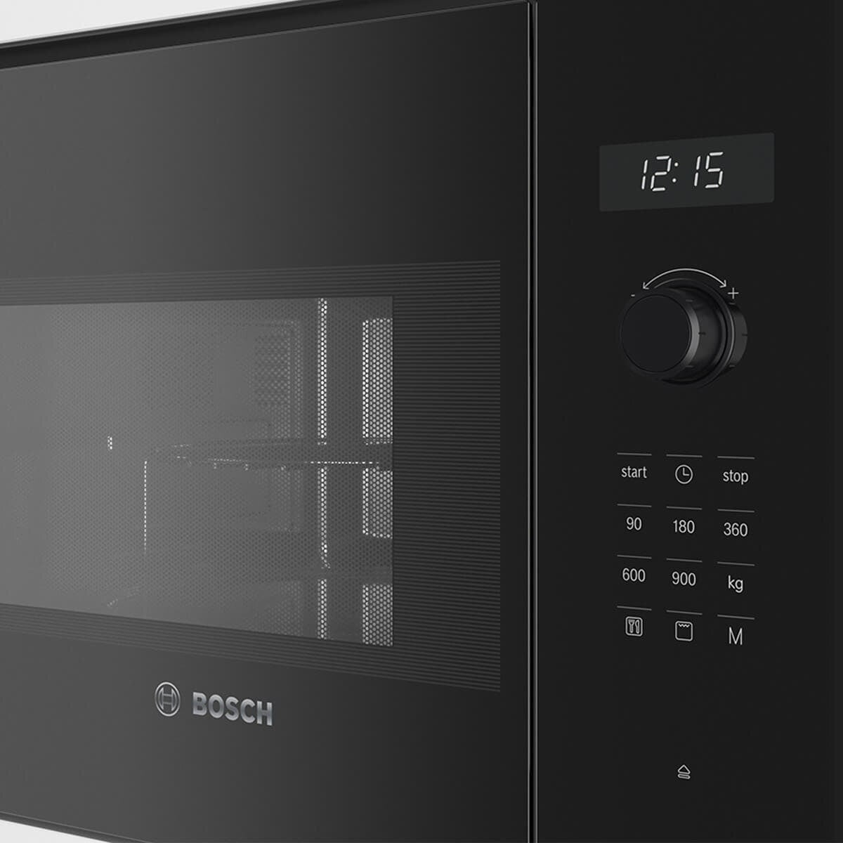Bosch Series 6 25L Built-In 900W Microwave with Grill - Black, AutoPilot 8 Programs - BEL554MB1A