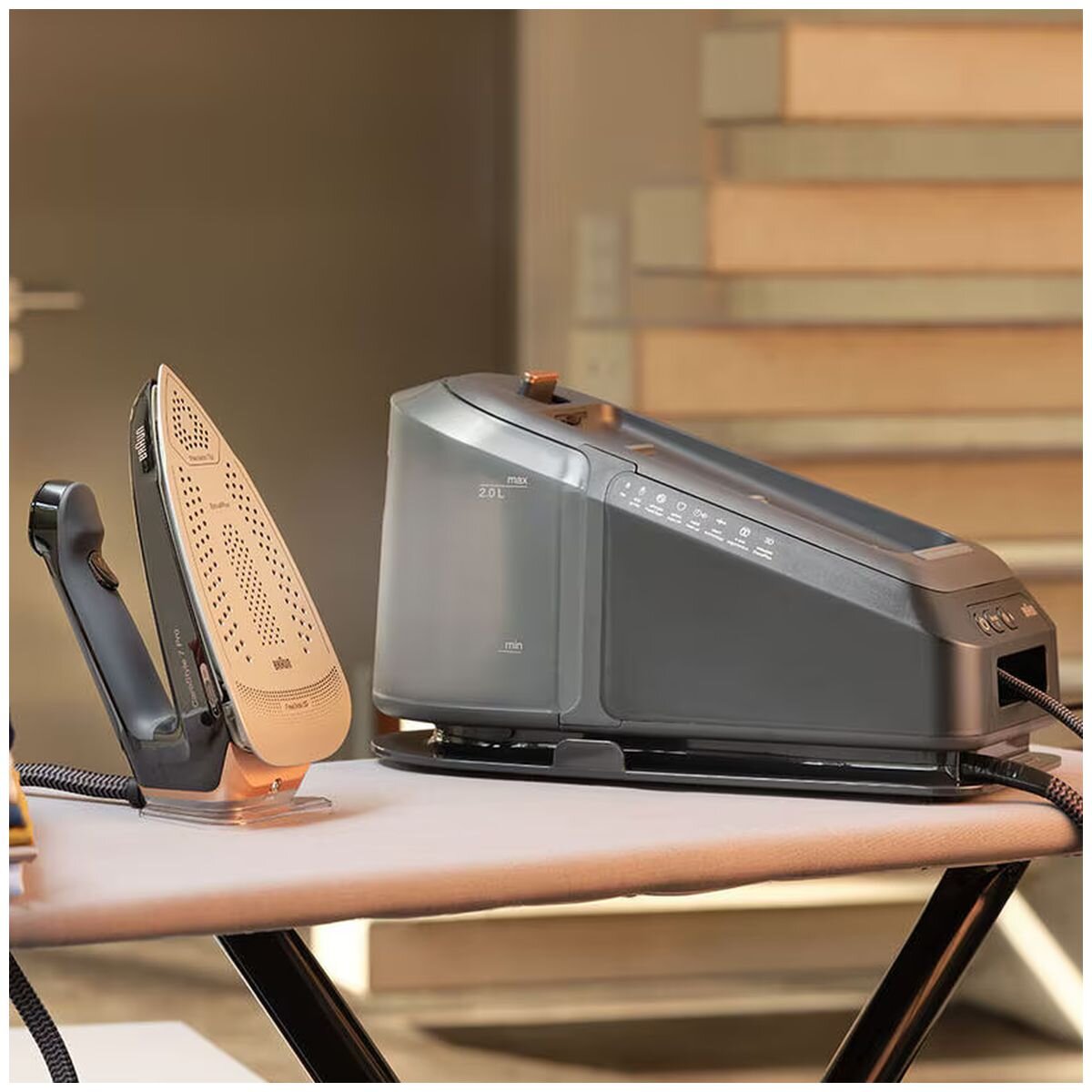 Braun CareStyle 7 Pro Steam Generator Iron 2400W - 2L Tank, 8bar Pressure, 600g/min Steam Shot - IS7285BK