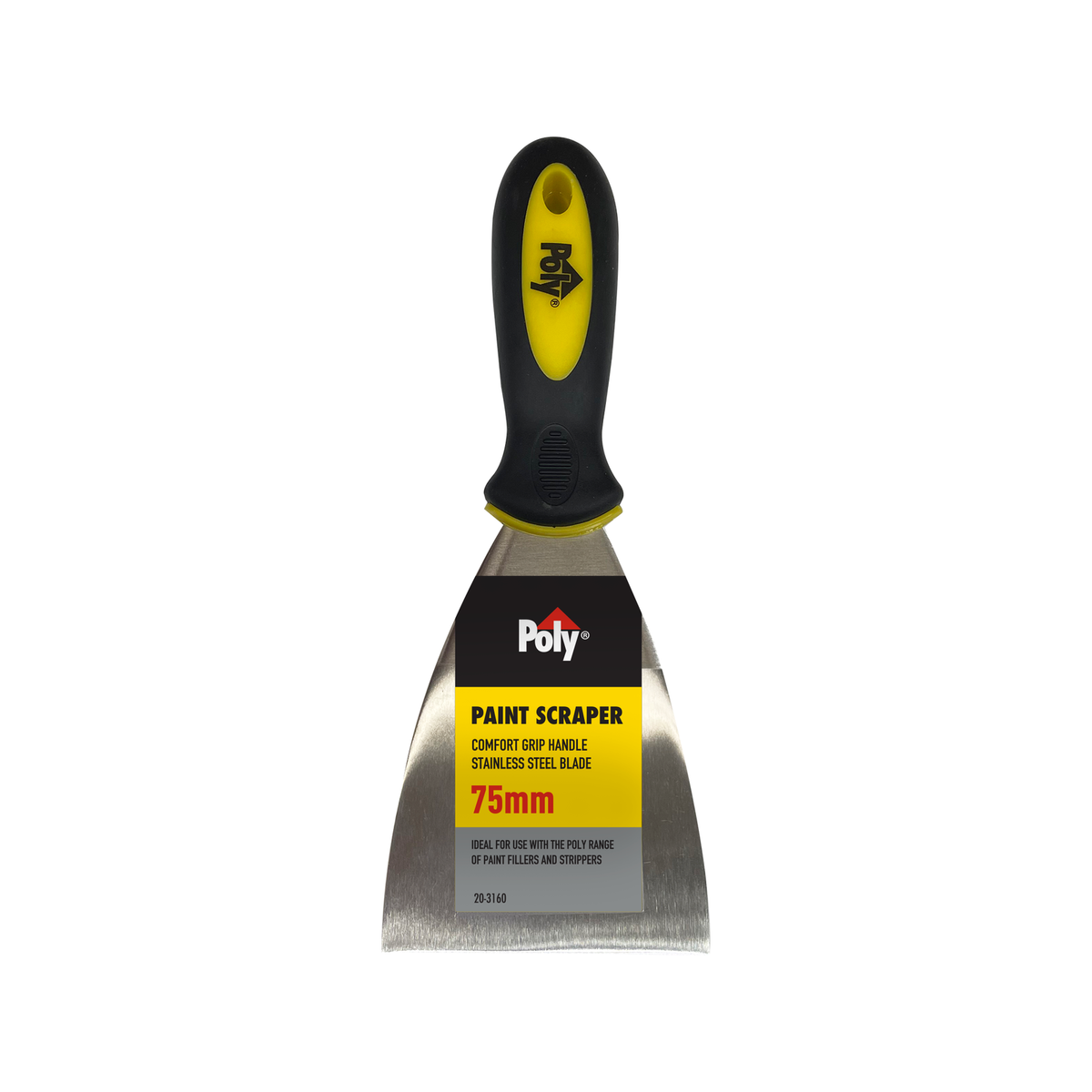 Poly 75mm Stainless Steel Paint Scraper Scraping and Filling