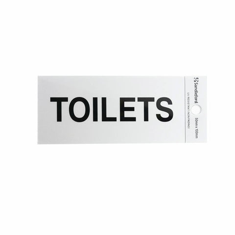 Sandleford Self Adhesive Sign 100 x 50mm Silver Weather Resistant - SuperSaverAU - view 1