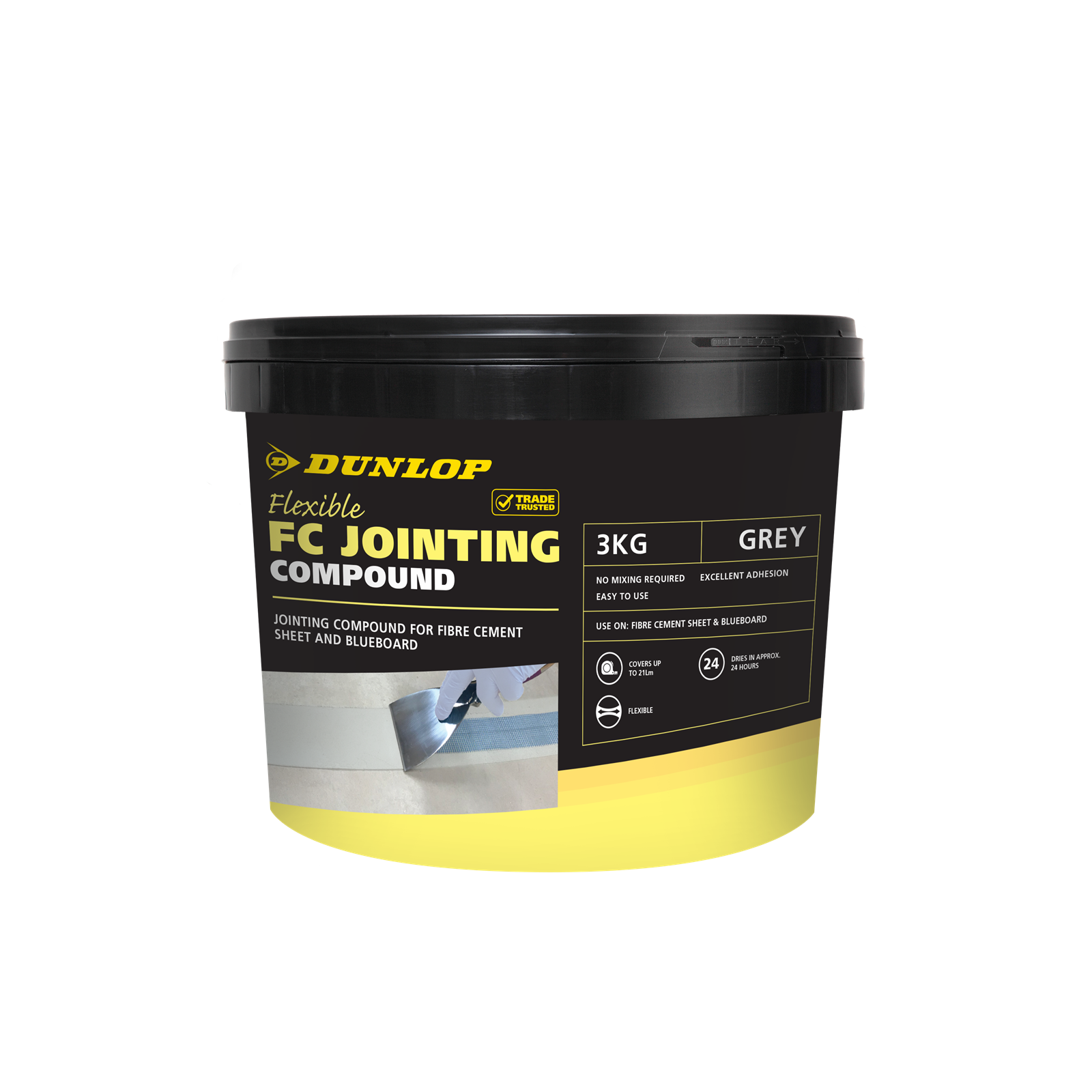 Dunlop 3kg Flexible Premixed Fibre Cement Jointing Compound Outdoor