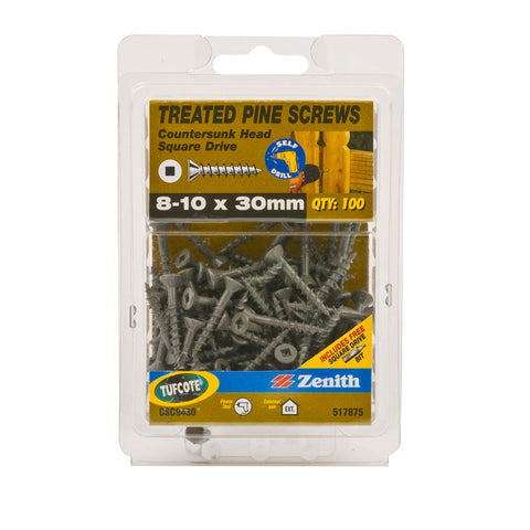 Zenith Countersunk Head Screws 10 x 30mm Tufcote 100 Pack - SuperSaverAU - view 1