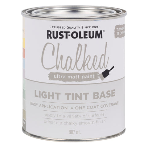 Rust-Oleum Chalked Ultra Matt Paint Light Tint Base 887ml - Tintable One-Coat Furniture Paint