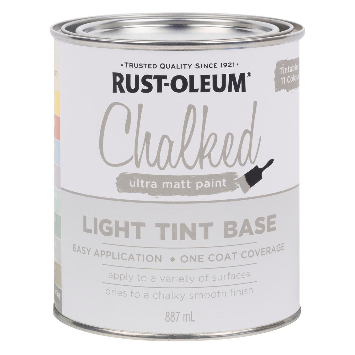 Rust-Oleum Chalked Ultra Matt Paint Light Tint Base 887ml - Tintable One-Coat Furniture Paint