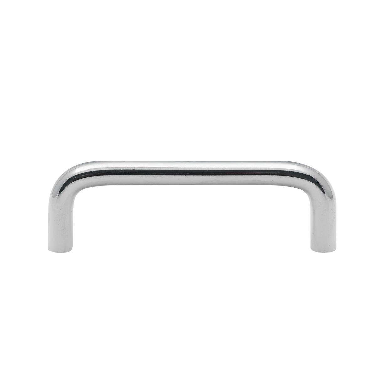Prestige 96mm Polished Chrome D Cupboard Handle - Steel, Cabinet & Drawer