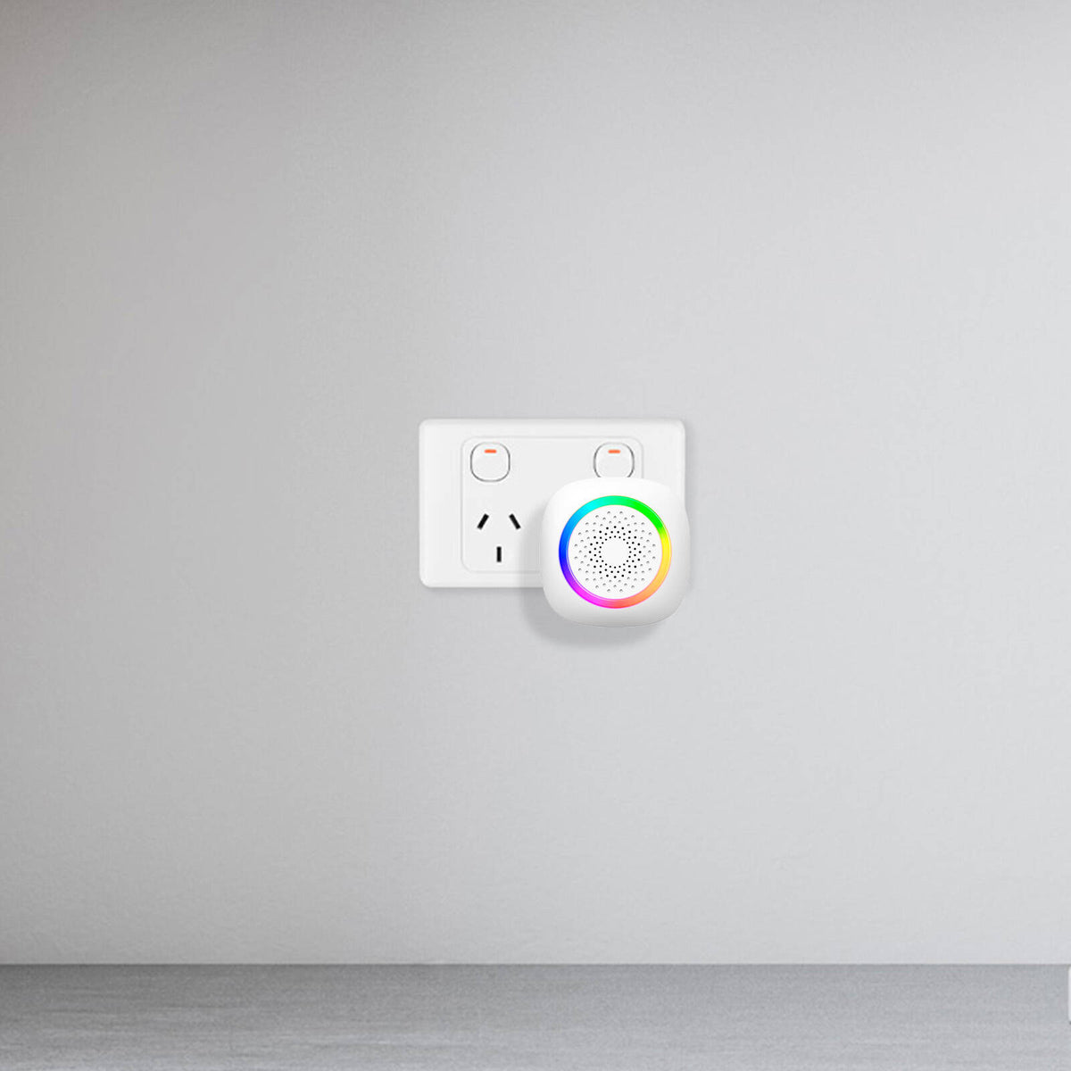 Arlec White 200m Wireless Dual Plug-in RGB Door Chime With Push Button DCAP02-2