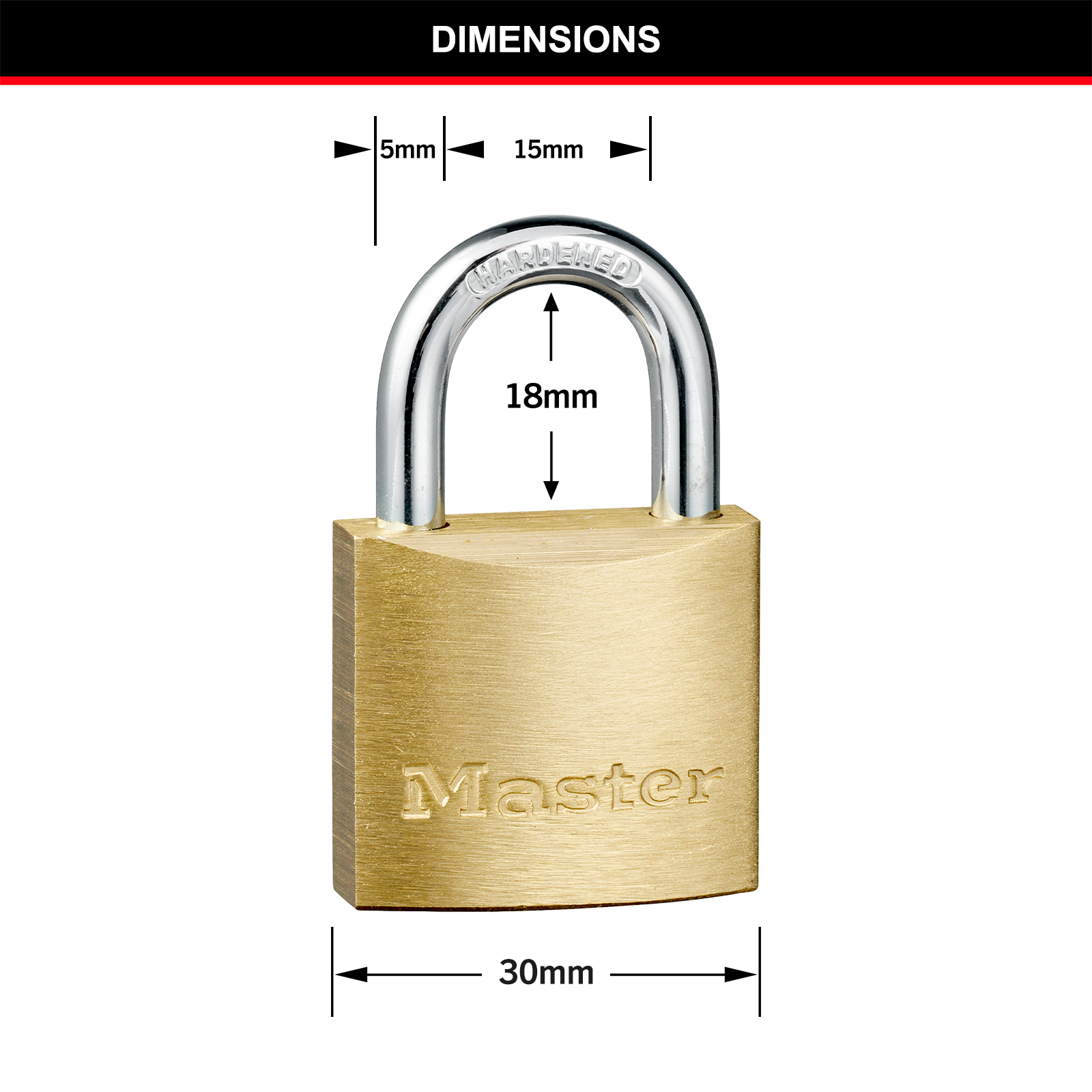 Master Lock 30mm Solid Brass Keyed Padlock - 4 Pack