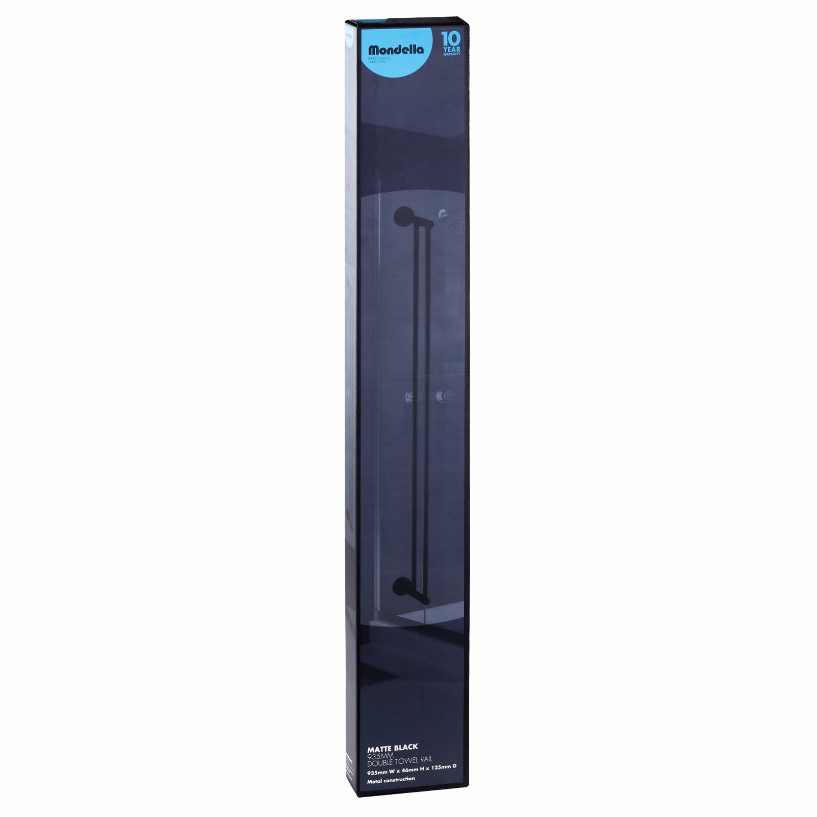 Mondella Resonance 935mm Matte Black Zinc Double Towel Rail