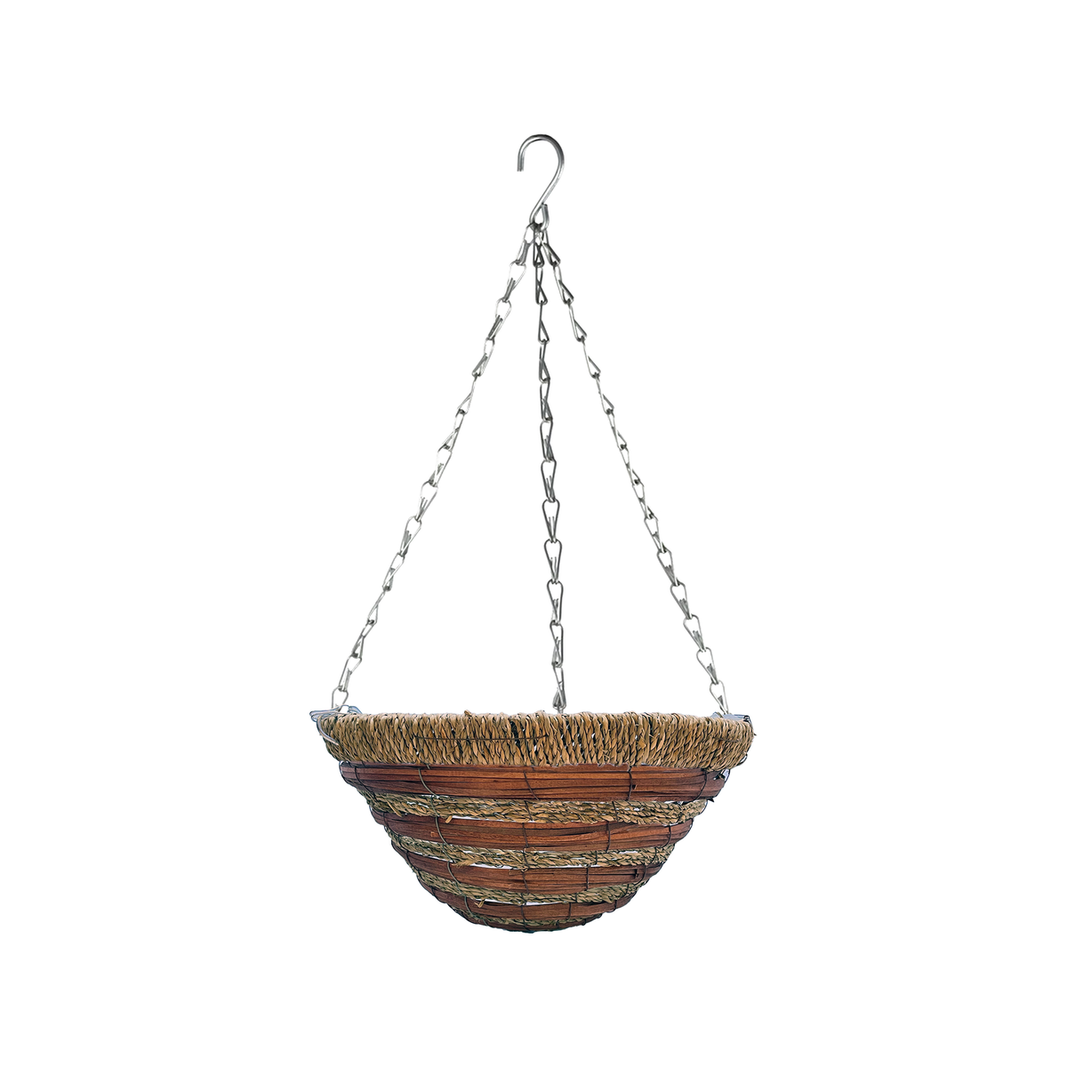 Brunnings 35cm Sisal Hanging Basket Deep Brown