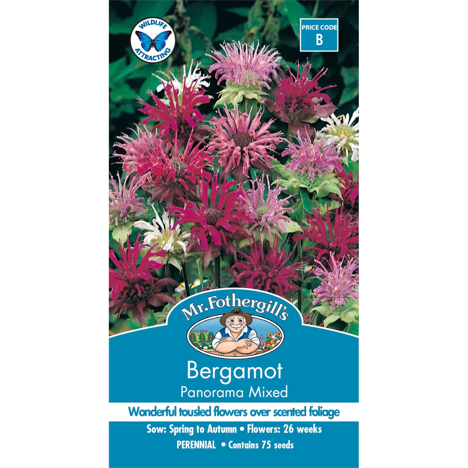 Mr Fothergill's Bergamot Panorama Mix Seeds - Aromatic Flower, Part Shade & Full Sun