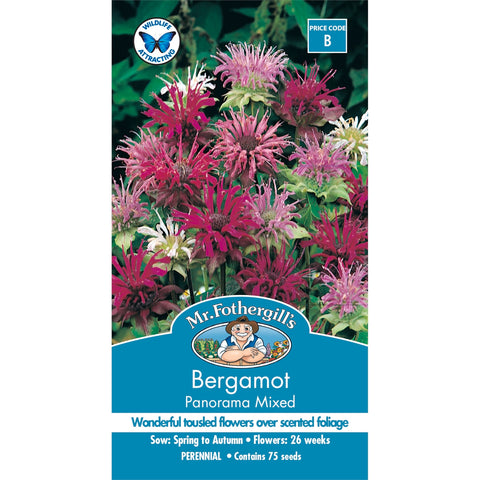 Mr Fothergill's Bergamot Panorama Mix Seeds - Aromatic Flower, Part Shade & Full Sun