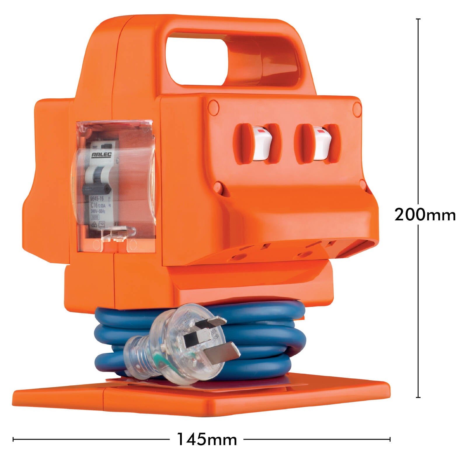 Arlec 15A 4 Outlet Heavy Duty Power Block with RCD Safety Switch PB970-L